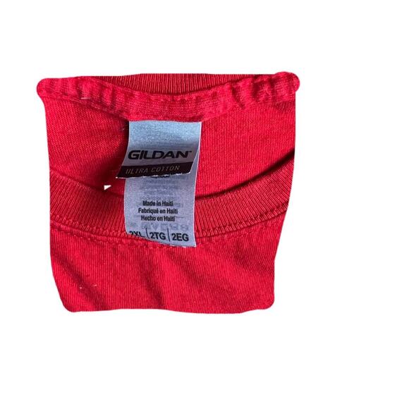 "I flew through KRAP to get to Sturgis" Red Short Sleeve T-Shirt 2XL Unisex - Picture 4 of 4